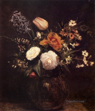  flowers Oil Painting - Ignace Henri Flowers painter Henri Fantin Latour floral